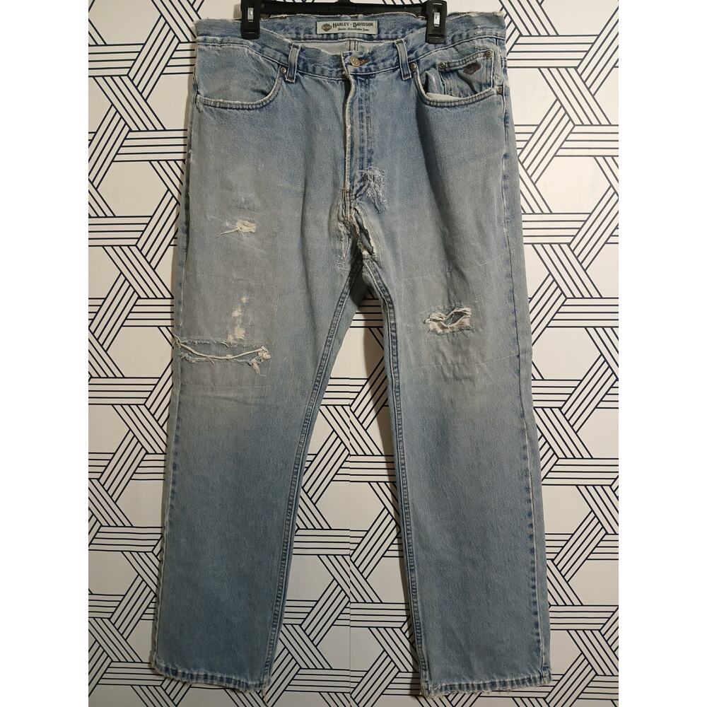 Harley Davidson Mens Super Distressed Jeans Size  38
